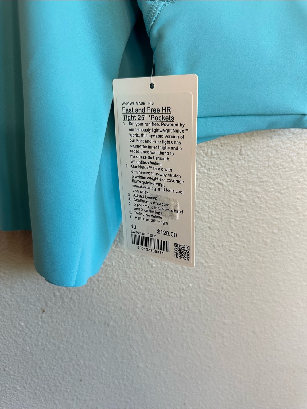 Lululemon Fast and Free HR Tight 25” with pockets, Tidewater Teal - Picture 2 of 2